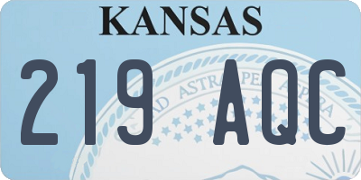 KS license plate 219AQC