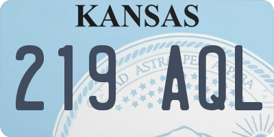 KS license plate 219AQL