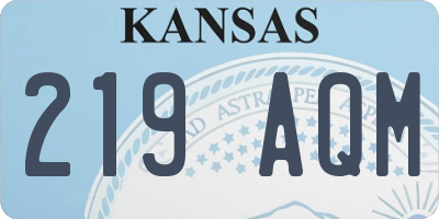 KS license plate 219AQM