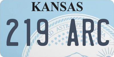 KS license plate 219ARC