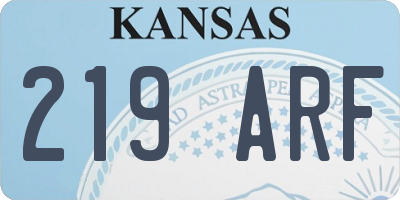 KS license plate 219ARF
