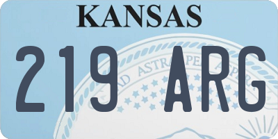KS license plate 219ARG
