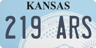 KS license plate 219ARS
