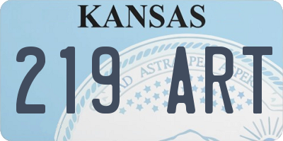 KS license plate 219ART