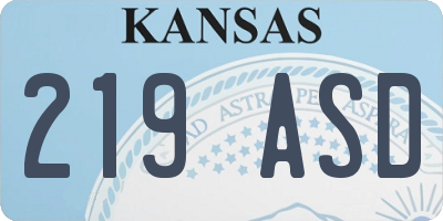 KS license plate 219ASD
