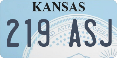 KS license plate 219ASJ