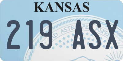 KS license plate 219ASX