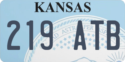 KS license plate 219ATB