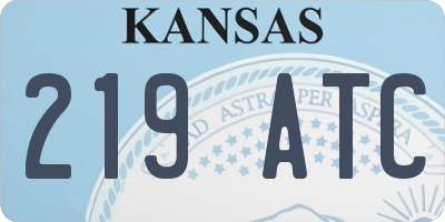 KS license plate 219ATC