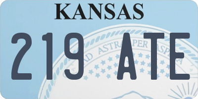 KS license plate 219ATE