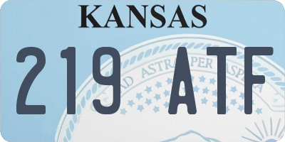 KS license plate 219ATF