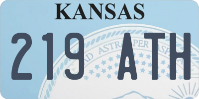 KS license plate 219ATH
