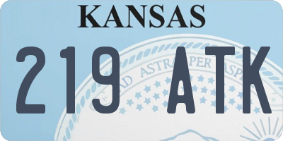 KS license plate 219ATK