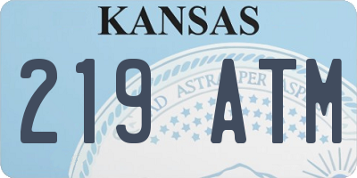 KS license plate 219ATM