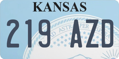 KS license plate 219AZD