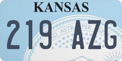 KS license plate 219AZG