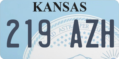 KS license plate 219AZH