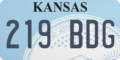 KS license plate 219BDG