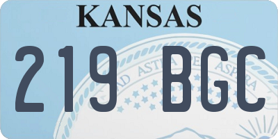 KS license plate 219BGC