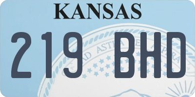 KS license plate 219BHD
