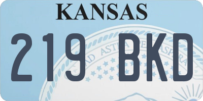KS license plate 219BKD