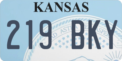 KS license plate 219BKY