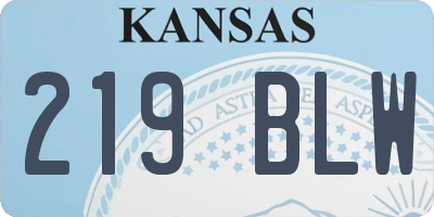 KS license plate 219BLW