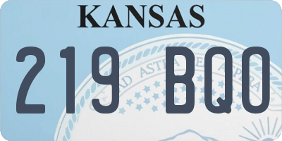 KS license plate 219BQO