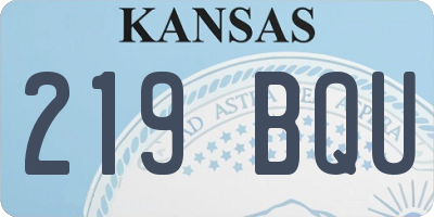 KS license plate 219BQU