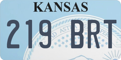 KS license plate 219BRT