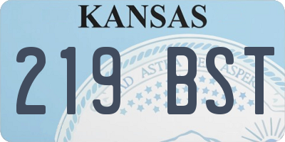KS license plate 219BST