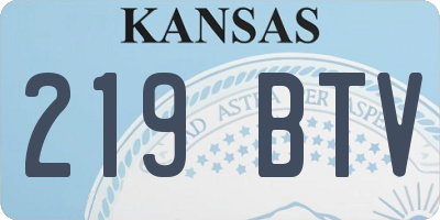 KS license plate 219BTV