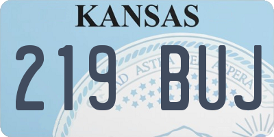 KS license plate 219BUJ