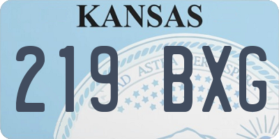 KS license plate 219BXG