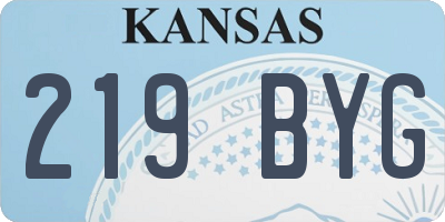 KS license plate 219BYG