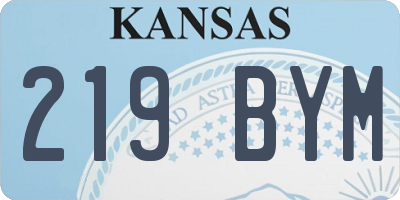 KS license plate 219BYM