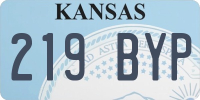 KS license plate 219BYP