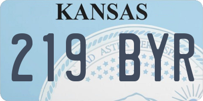 KS license plate 219BYR