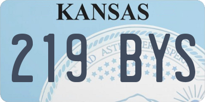 KS license plate 219BYS