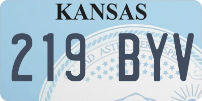 KS license plate 219BYV