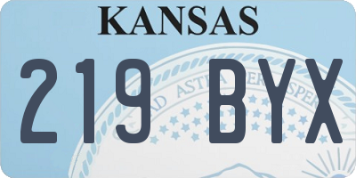 KS license plate 219BYX
