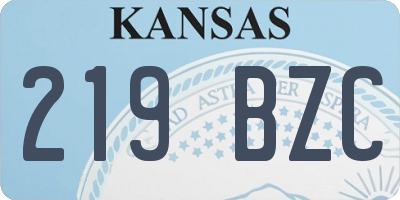 KS license plate 219BZC
