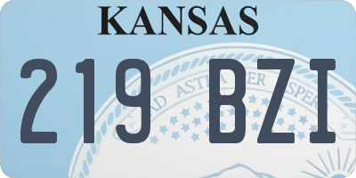 KS license plate 219BZI