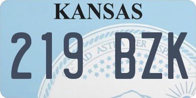 KS license plate 219BZK