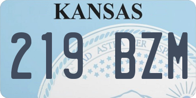 KS license plate 219BZM