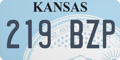 KS license plate 219BZP