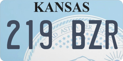 KS license plate 219BZR
