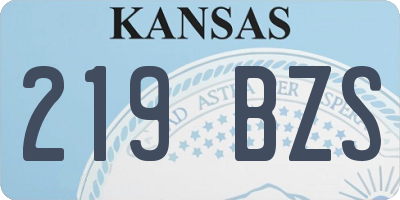 KS license plate 219BZS