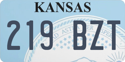 KS license plate 219BZT