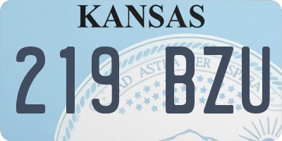 KS license plate 219BZU